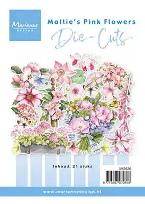 Marianne Design die cuts Mattie's pink flowers