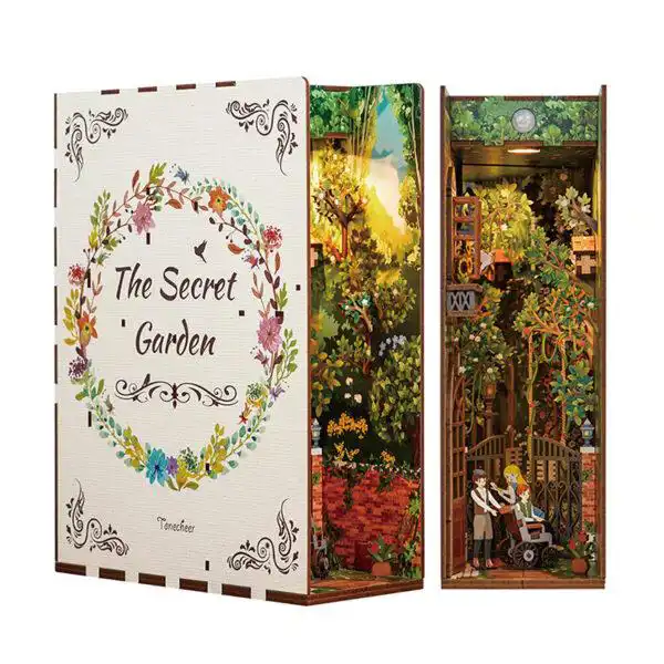 Tonecheer DIY Book Nook The Secret Garden Bookend