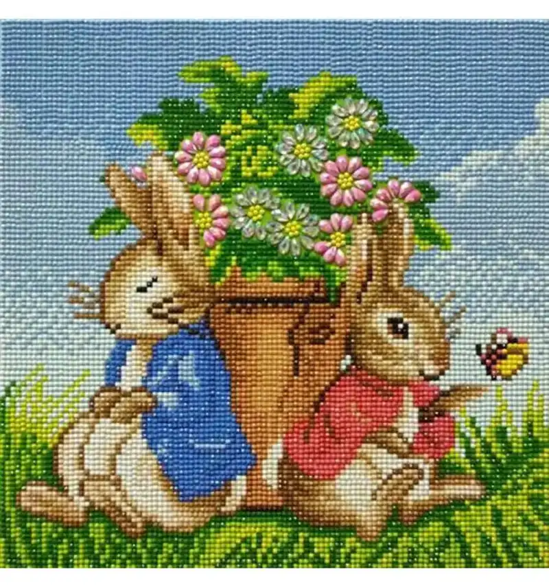 Crystal Art Kit Peter Rabbit Flower pot