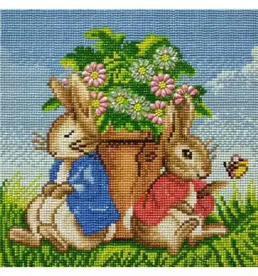 Crystal Art Kit Peter Rabbit Flower pot