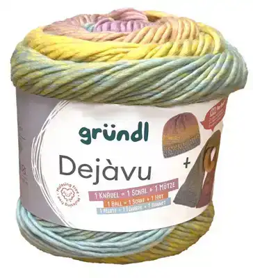 Dejavu 1bol - 1 sjaal+muts Pastel roze groen verloop