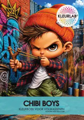Kleurlab Chibi Boys Kleurboek voor Volwassenen