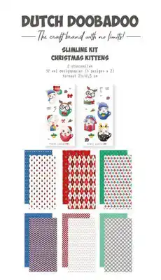 Dutch DooBaDoo Craftykit Slimline Christmas Kitten