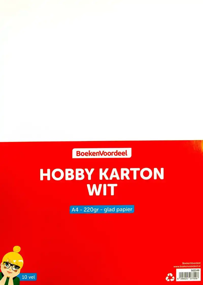 Emma's hobbykarton wit A4 10vel 220gr glad papier