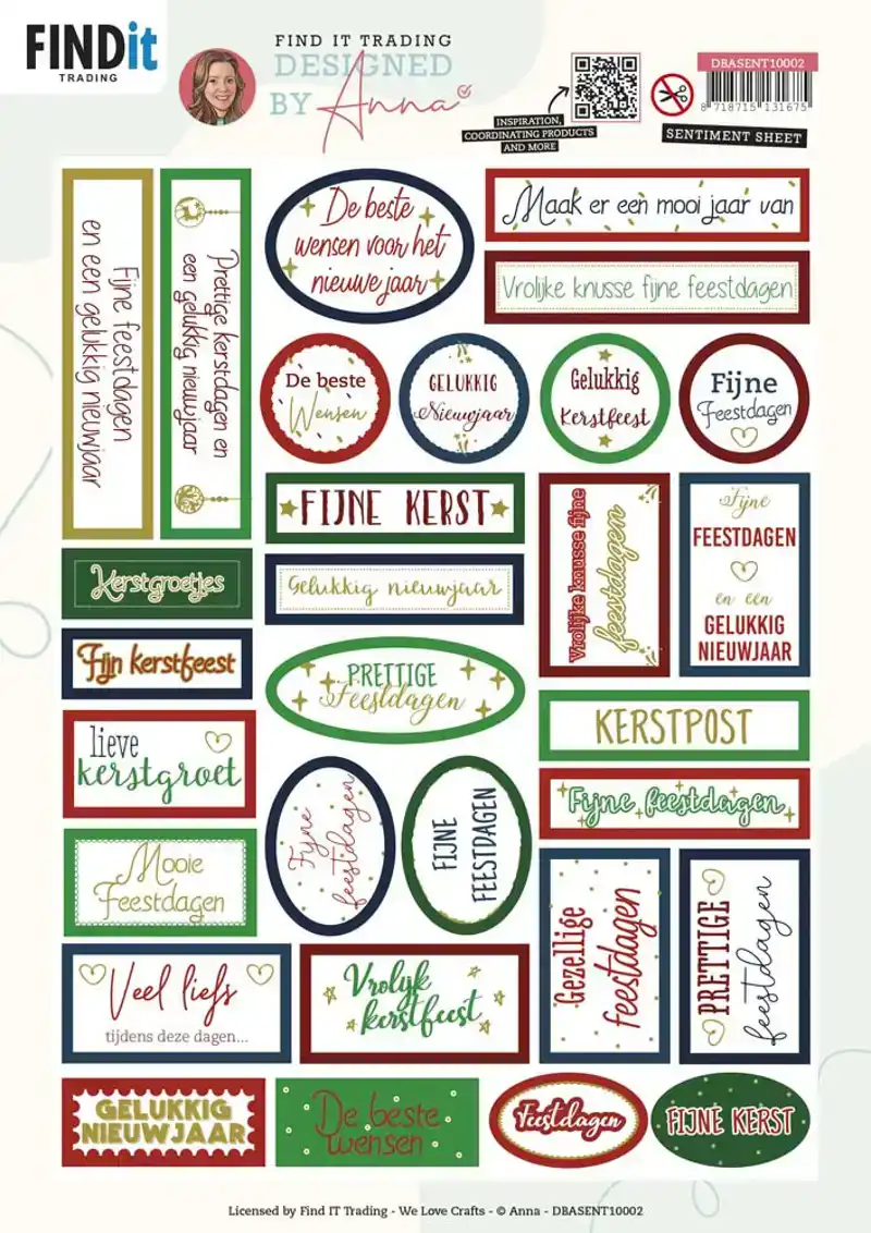 Designed by Anna Sentiment Sheet Christmas