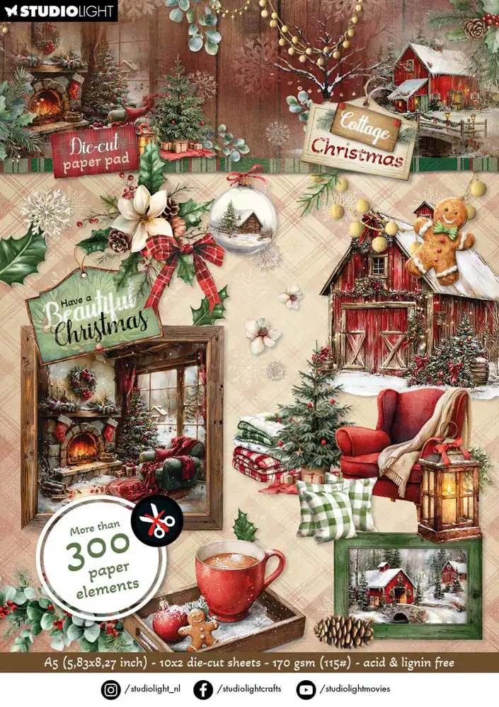 Studio Light Cottage Christmas Paper Elements Stansvellen