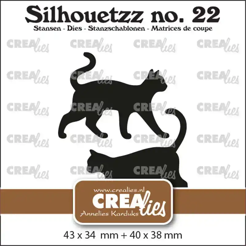 Crealies Silhouetzz Katten staand