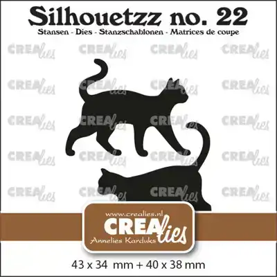 Crealies Silhouetzz Katten staand