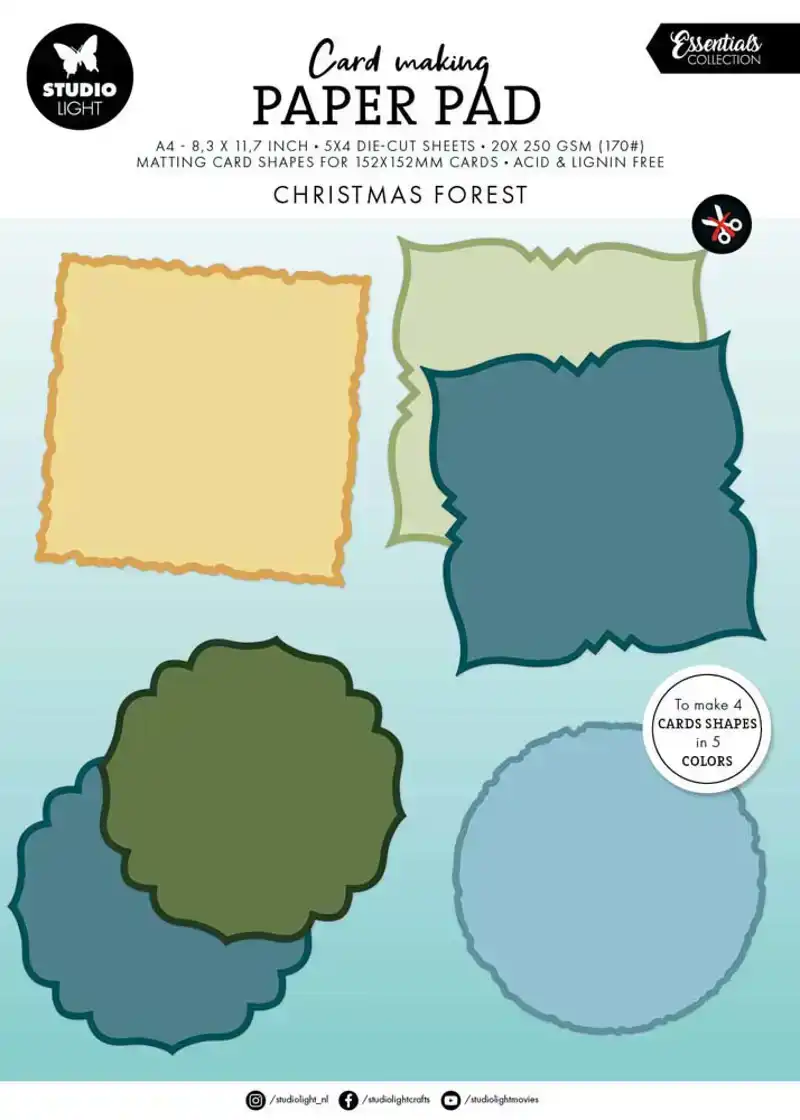 Studio Light Card Making Pad Christmas Forest 152x152mm