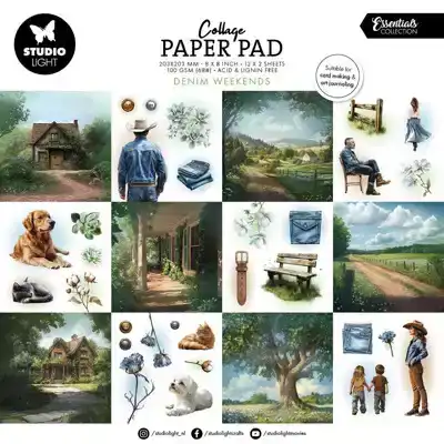 Studio Light Essentials Collage Paper Pad Denim Weekends