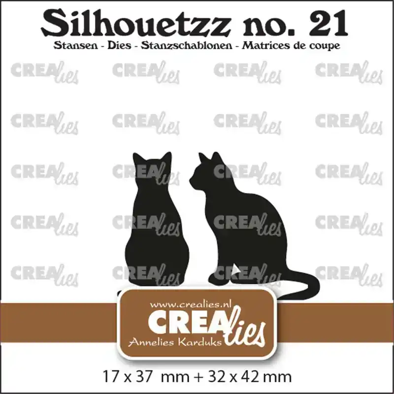 Crealies Silhouetzz Katten zittend