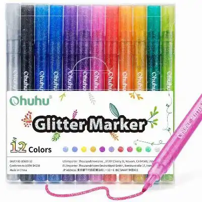 Ohuhu Glitter Metallic Marker Pens set van 12