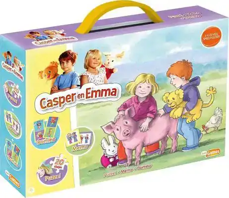 Casper En Emma 3 In 1 Box Puzzel+Memo+Domino