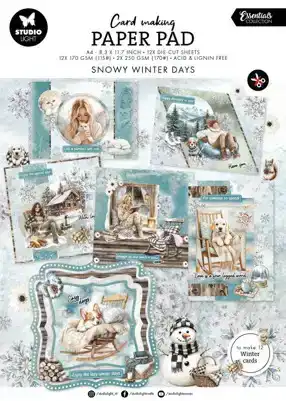Snowy winter days card making pad 210x294x4mm 14 vel