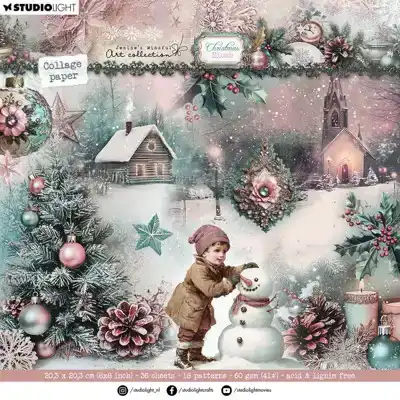 JMA Collage Paper Pad Backgrounds & Elements  Christmas Blush
