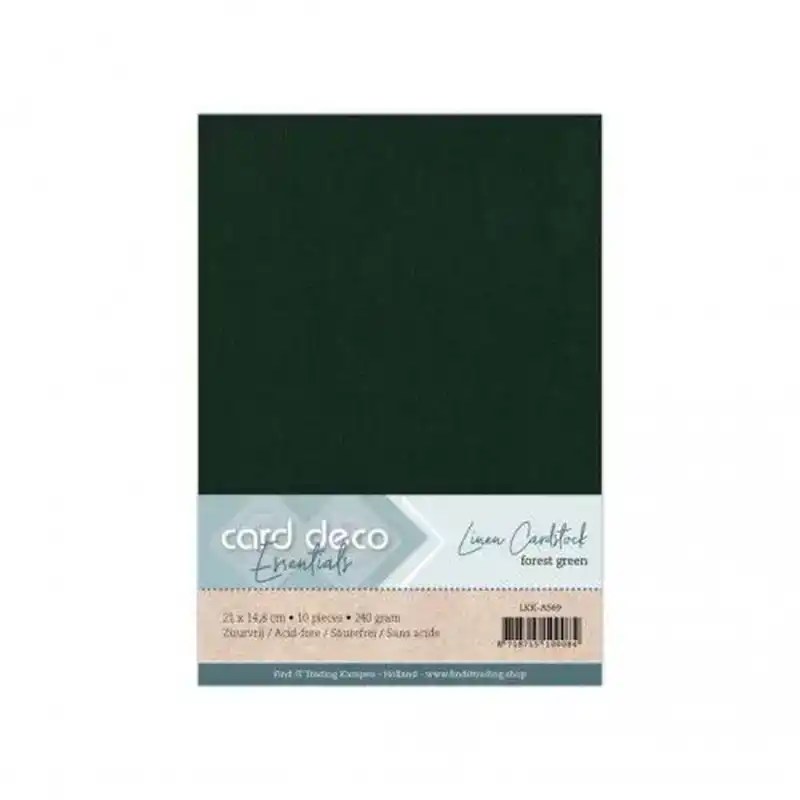 Linen Cardstock A5 Forest Green