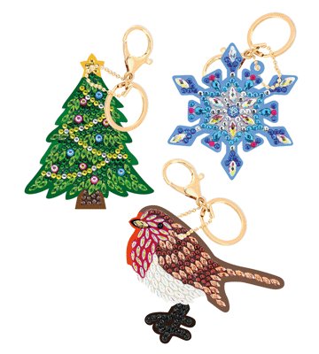 Crystal art keyring set kerstsfeer