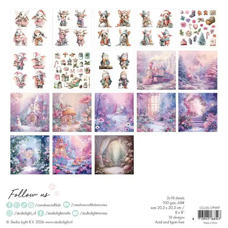 Studio Light Creative Craftlab EssentialsCollage Paper Pad Candy Christmas