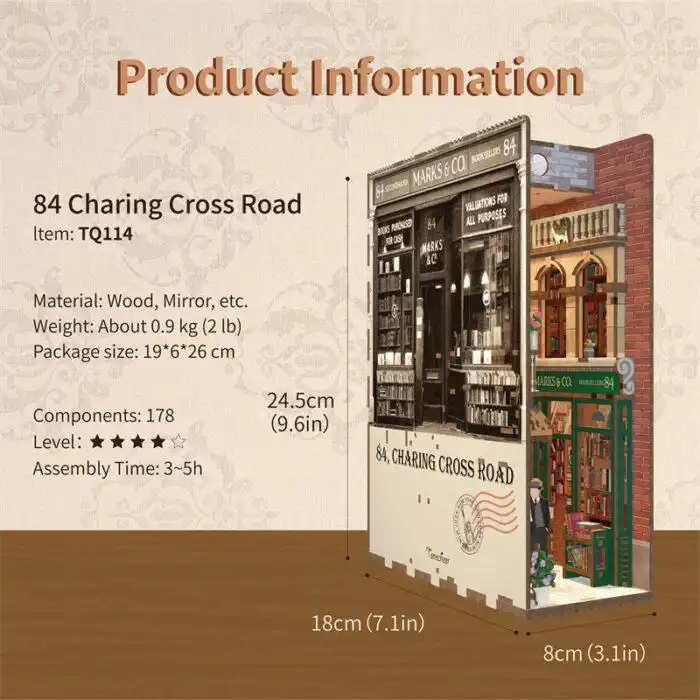 Tonecheer DIY Book Nook 84 Charing Cross Road