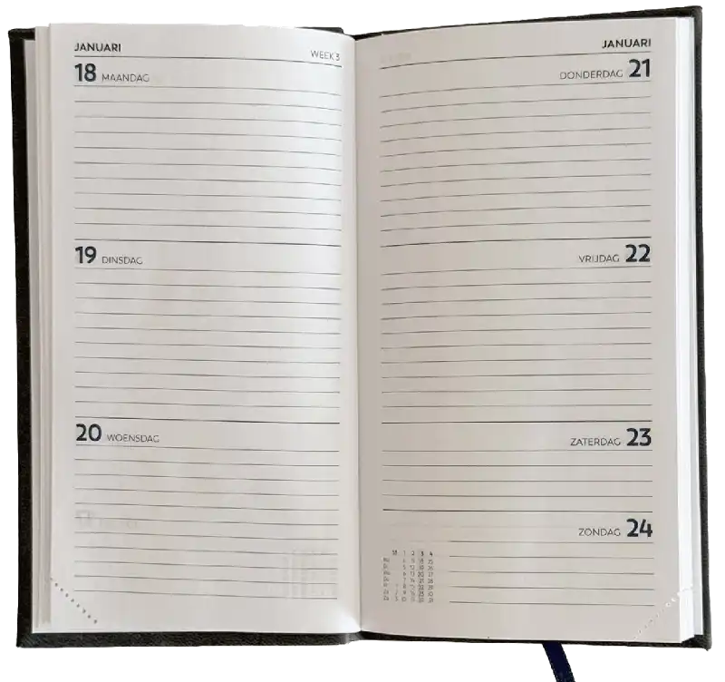 Zakagenda topper 2027 groen luxe harde kaft