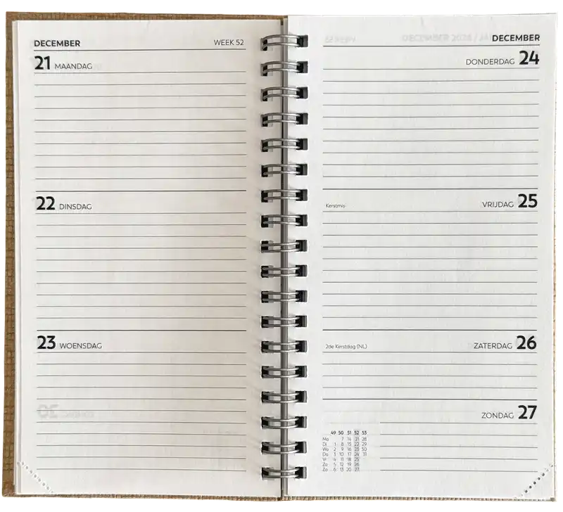 Zakagenda staand wire-o 2027 beige