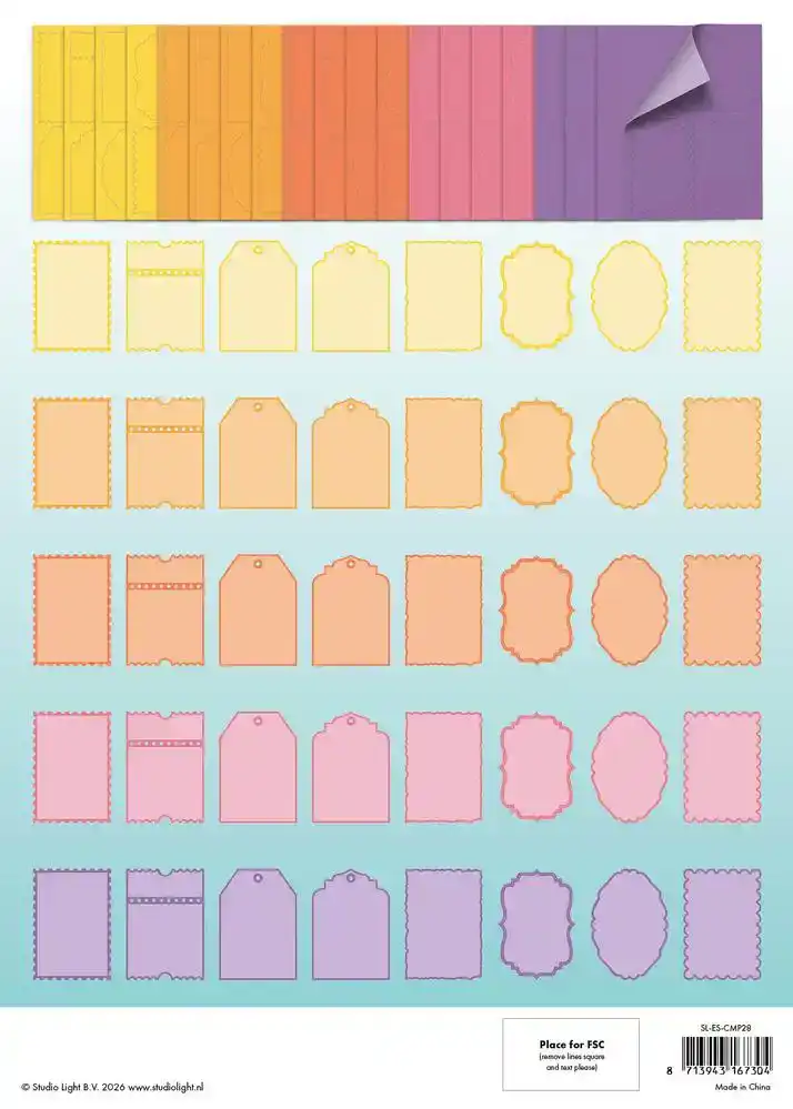 Studio Light Essentials Card Making Pad Happy and Bright 105x148 cm