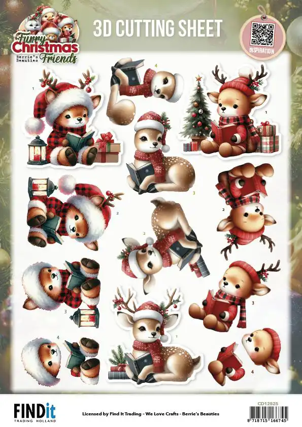 3D Knipvel Berries Beauties Furry Christmas Friends Christmas Bear