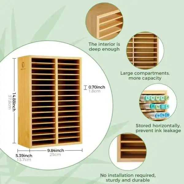 Ohuhu Bamboo Marker Organizer voor 224 markers (zonder markers)
