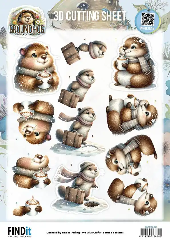 Berries Beauties 3D Knipvellen Groundhog Holiday Ready/ Winter Bliss