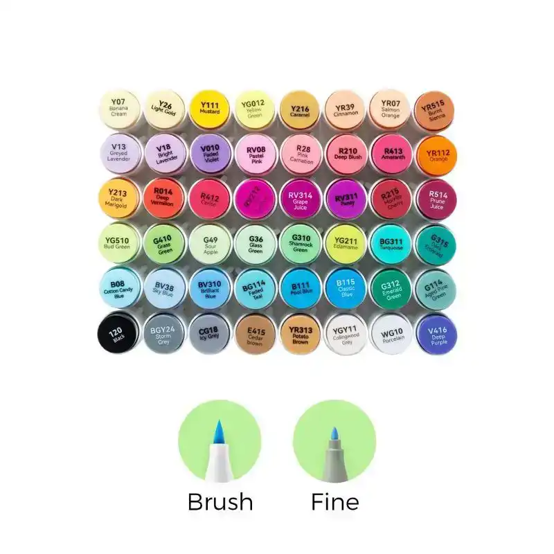Ohuhu Honolulu B48 Colors Alcohol Marker Dual Tip Set