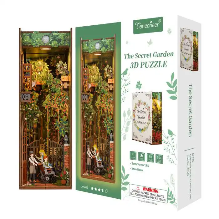 Tonecheer DIY Book Nook The Secret Garden Bookend