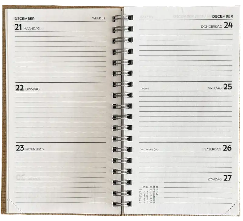 Zakagenda staand wire-o 2027 groen