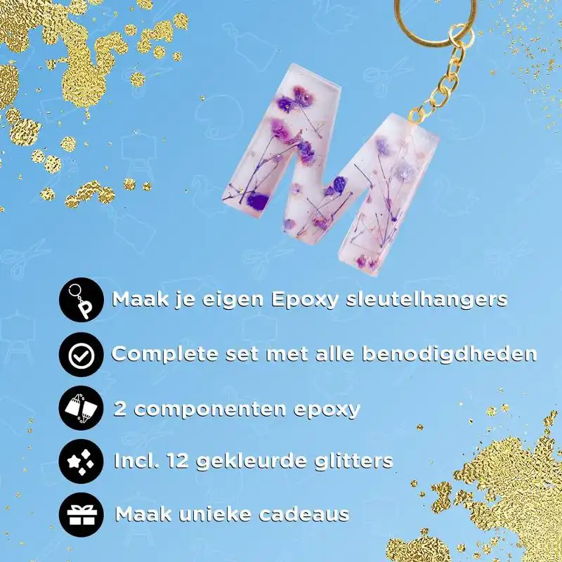 Epoxy Starterspakket Sleutelhanger Set Alfabet