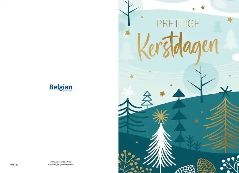 Kerstkaart 2025 Kerstdagen getekend groen goud