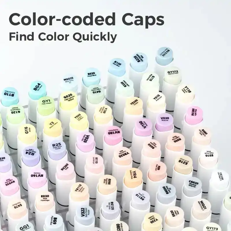Ohuhu Honolulu B48 Pastel Sweetness Colors Alcohol Markers Dual Tip Set