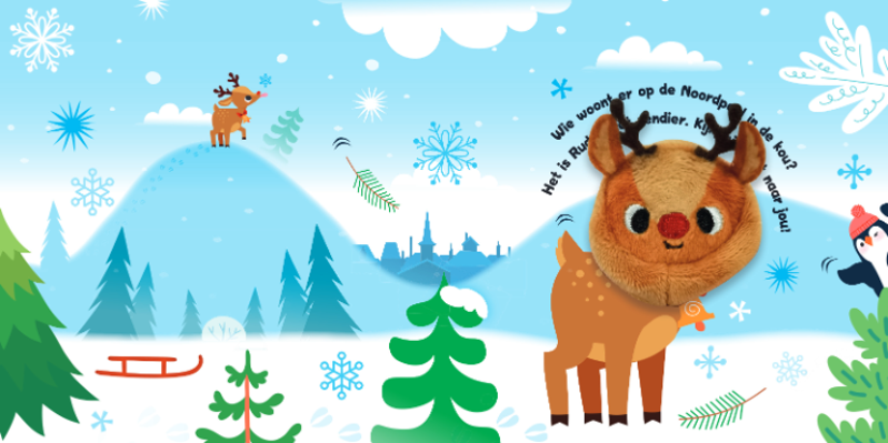 Vingerpopboekje: Rendier Rudolf