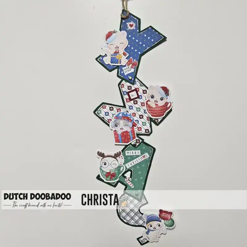 Dutch DooBaDoo Craftykit Slimline Christmas Kitten