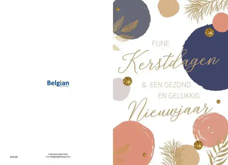 Kerstkaart 2025 Kerstdagen getekend wit roze blauw