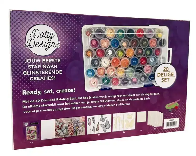 Dotty design 3D diamond painting gevulde opbergbox