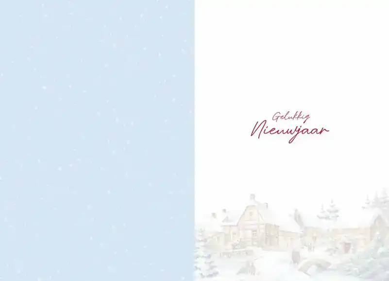 Kerstkaart 2025 fijne feestdagen dorp/ prettige kerstdagen dorp
