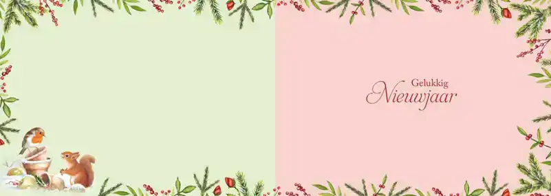 Kerstkaart 2025 3 afbeeldingen diertjes