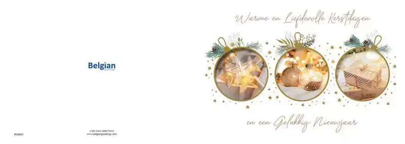 Kerstkaart 2025 kerstdagen 3 ballen met foto
