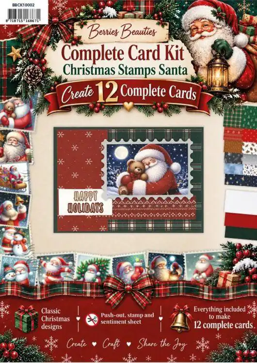 Berrie's Beauties Complete Card Kit Christmas Stamps Santa