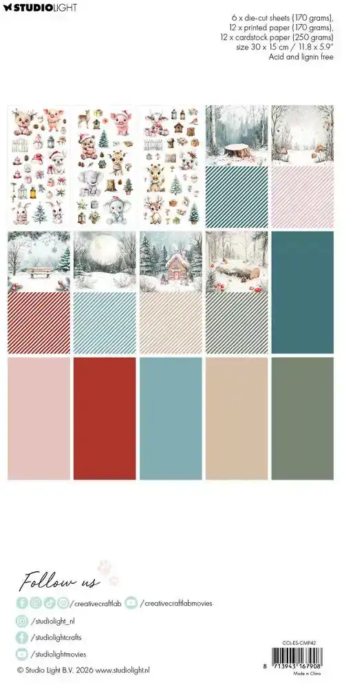 Studio Light Creative Craftlab Essentials Card Making paper Pad Snowy Winter