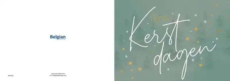 Kerstkaart 2025 kerstdagen goud groen/ wit groen