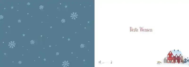 Kerstkaart 2025 kerstdagen getekend kerstdorp