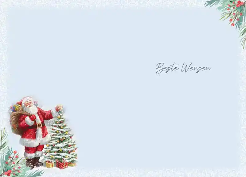 Kerstkaart 2025 feestdagen sneeuwpop/ kerstdagen kerstman in slee