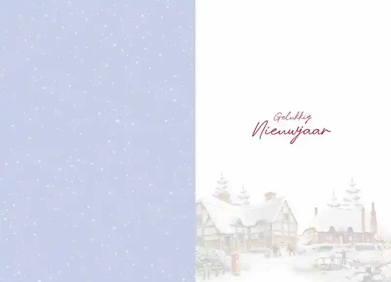 Kerstkaart 2025 fijne feestdagen dorp/ prettige kerstdagen dorp