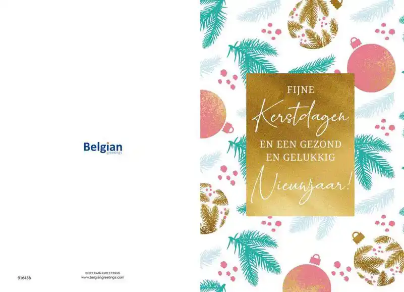 Kerstkaart 2025 kerstdagen getekend/getekend kerstbal