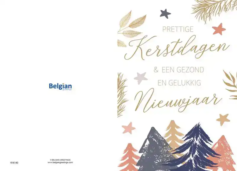Kerstkaart 2025 Kerstdagen getekend wit roze blauw